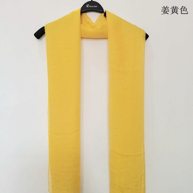 蹈絲巾 長條薄款 純色女士紗巾 圍巾 大紅色