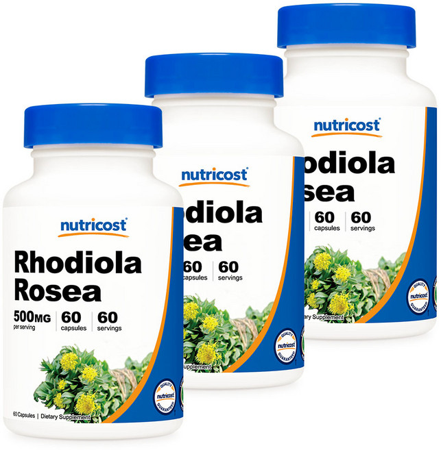 뉴트리코스트 로디올라 로제아 홍경천 500mg 비건캡슐 60정 3병, 3개