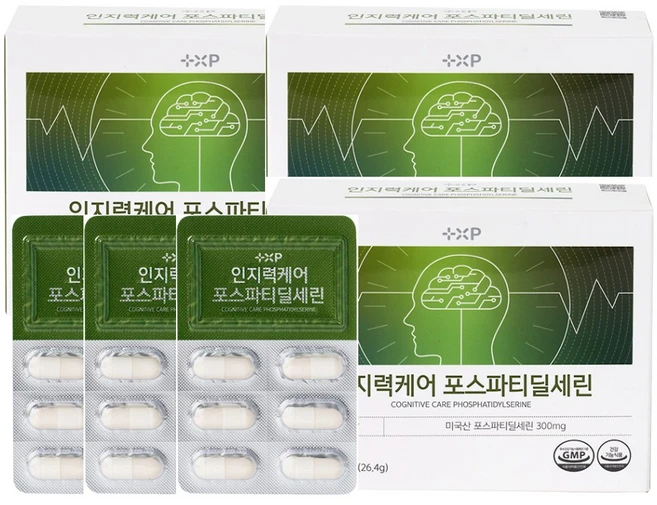 인지력케어 포스파티딜세린 두뇌건강 인지력 개선 뇌 기능 유지, 3개, 60정 - 쿠팡