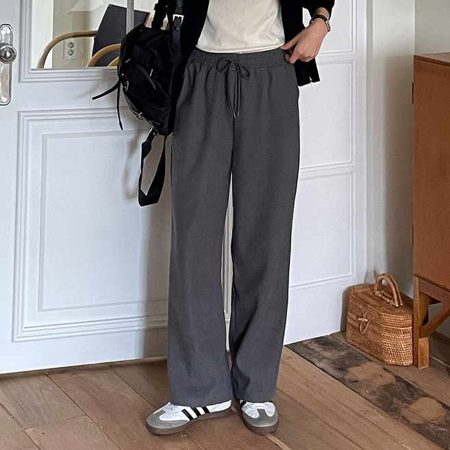 코튼원 여성 에브리데이 코듀로이 밴딩 와이드팬츠