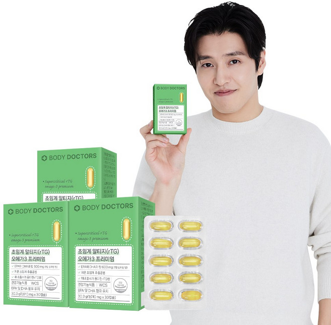 [공식] 바디닥터스 초임계 알티지(rTG) 오메가3 프리미엄, 30정, 3개