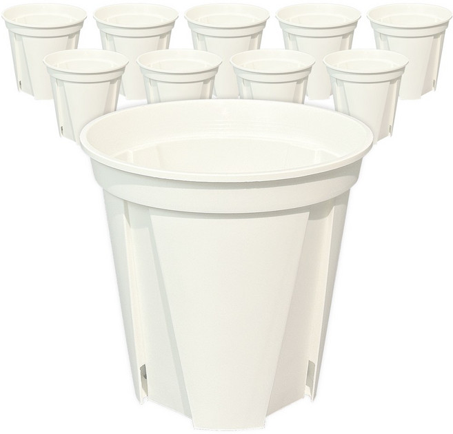 파파가든 슬릿화분(묶음) 뿌리건강 화분, 화이트, 10개