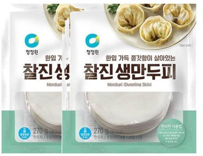 찰진 생만두피 청정원, 2개, 270g