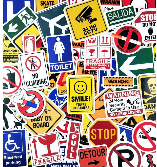 안전 경고 스티커 B형 세트 노트북 캐리어 꾸미기 힙한 다꾸 아이패드 인스, B형/102장(1세트), 1세트