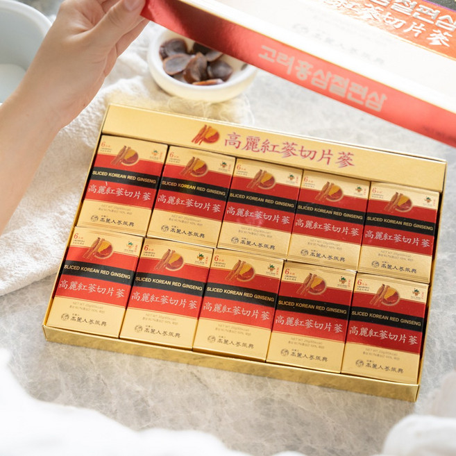 振興高麗人蔘 高麗紅蔘切片蔘, 1個, 200g禮盒+品牌提袋