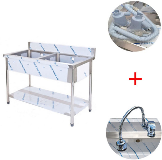 우성 스텐 2조 업소용 싱크대 주방 세정대 씽크대 1200 수전상품