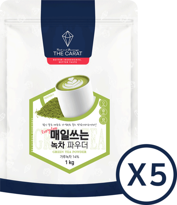 더캐럿 매일쓰는 녹차 파우더, 5개, 1개입