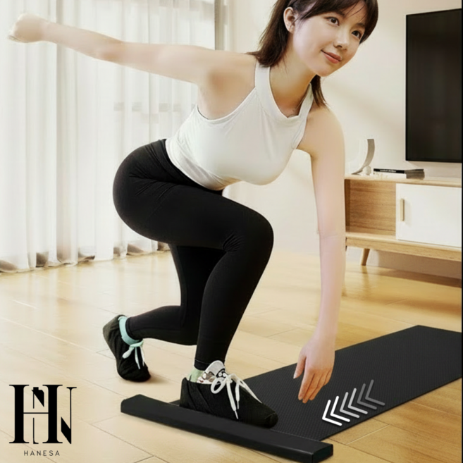 하네사 하체폭파 슬라이딩보드 3.0 전신운동 다이어트 저소음홈트, 1개, 코어버닝 블랙