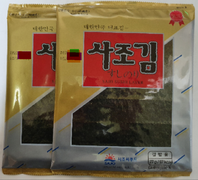 사조김 27g 전장김 김밥용김 10매, 2개