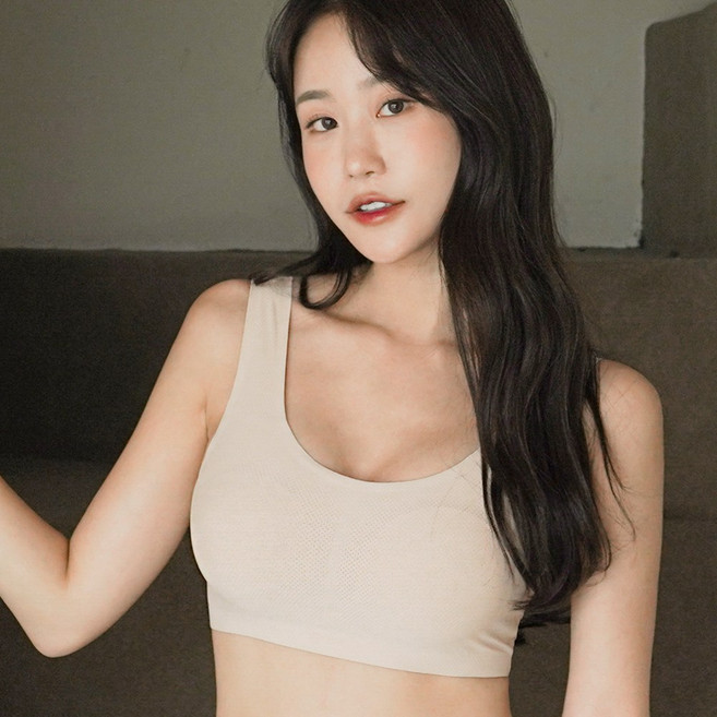 제임스딘 메쉬 노라인 퓨징 심리스 브라탑 2P