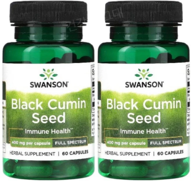 스완슨 블랙커민씨드 블랙커민씨 400mg 60캡슐 2개 BlackCuminSeed, 60정 - 쿠팡