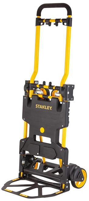 스탠리 핸드트럭 접이식 핸드카트 2in1 구루마 저소음 최대 적재 중량 : 70kg (2바퀴) / 137kg (4바퀴), 블랙옐로우, 1개