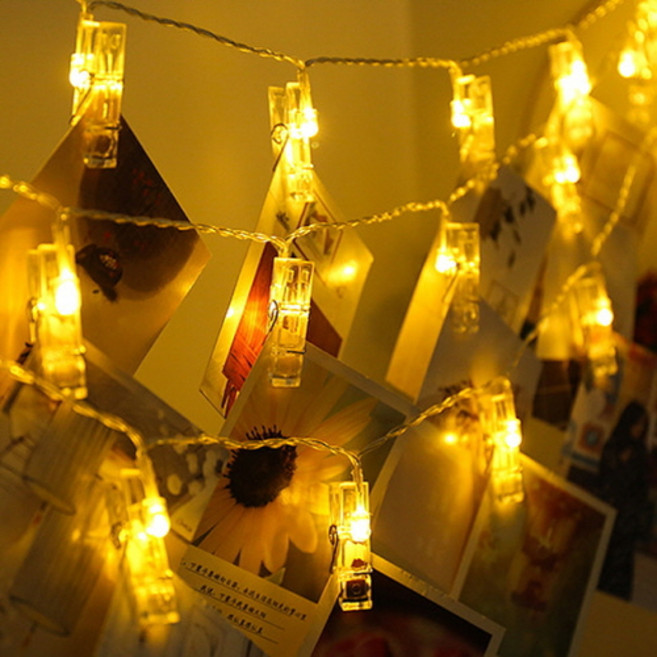 [1+1] 3M20구 LED 사진 집게 조명 가랜드 줄조명 캠핑 감성조명, 집게조명_(1+1)