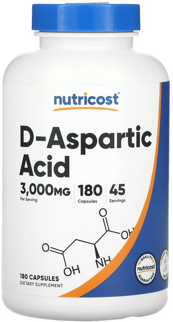 Nutricost d-아스파르트산 3000mg 캡슐 180정(캡슐 1정당 750mg), 1개 - 쿠팡