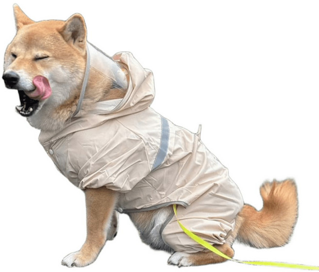 寵物雨衣 四腳雨衣 柴犬雨衣 狗雨衣 獨家奶茶色, 1個