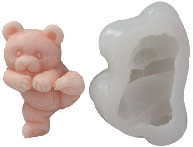 아이스 베어 금형 3D 실리콘 동물 금형 아이스 큐브 금형 곰 고양이 아이스 큐브 메이커, 발로 차는 곰