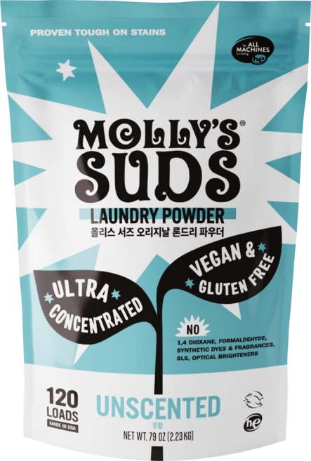 몰리스서즈 오리지날 론드리 파우더 세탁세제 120회분, 1개, 2.23kg - 쿠팡