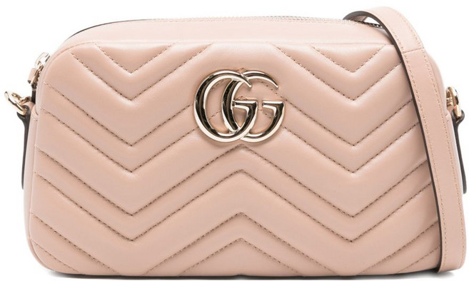 구찌 GG 마몽 셰브런 퀼팅 스몰 크로스 백