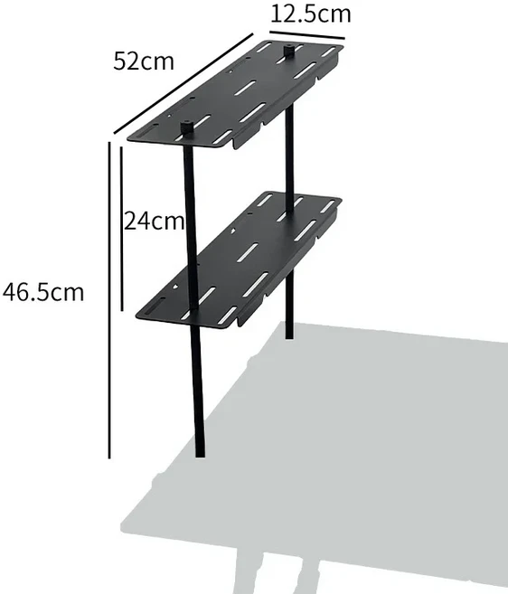 IGT 테이블 접이식 알루미늄 합금 Igt 캠핑 야외 확장 가능 바베큐 피크닉 액세서리 3 유닛, Double-layer shelf