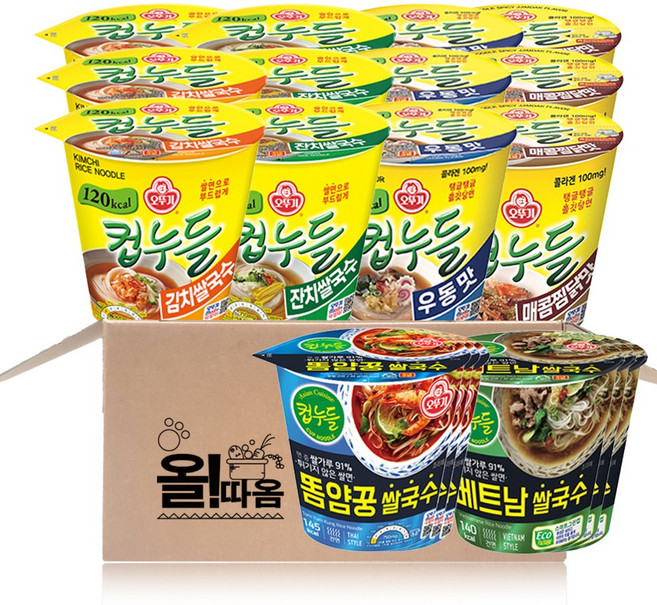 기획 오뚜기 컵누들 6종 18입 C-2호, 18개