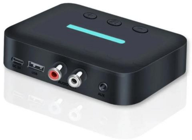 블루투스리시버 USB 블루투스 5.3 오디오 리시버 어댑터 무선 스테레오 음악 3.5mm AUX RL RCA 지지대 U 디스크 재생 데스크탑 스피커 앰프용, Black, 1개, 없음