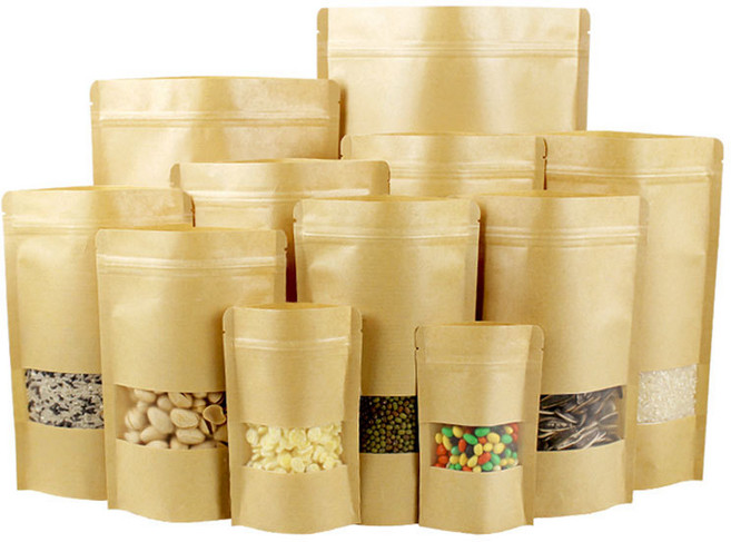 스탠드 소분 커피 봉투 크라프트 창 300g용, 18 x 26 cm, 50개입, 1개