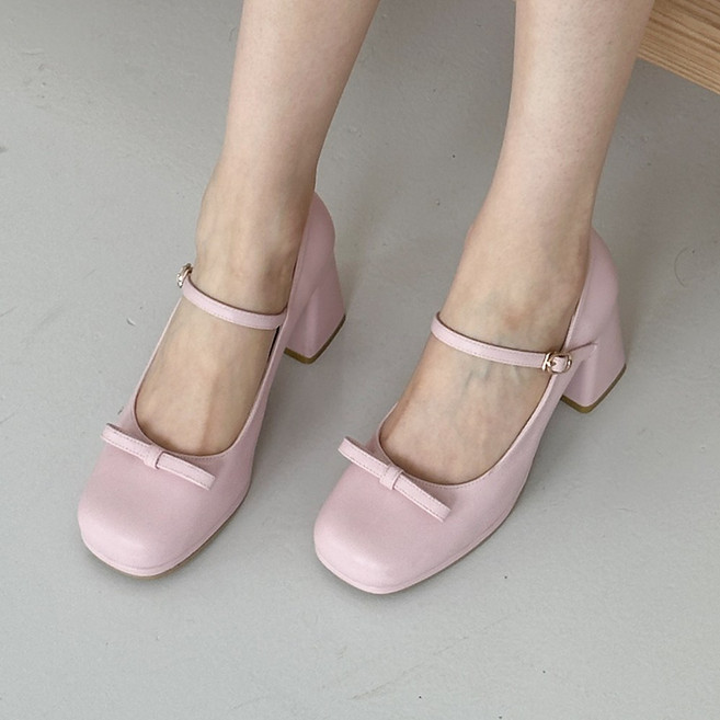 나나구두 페미닌 리본 메리제인 가보시 플랫폼 펌프스 힐 7cm