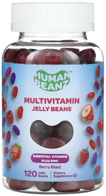Human Beanz 종합비타민 젤리빈 베리 블라스트 젤리빈 120개 Beanz (휴먼 빈즈), 1개 - 쿠팡