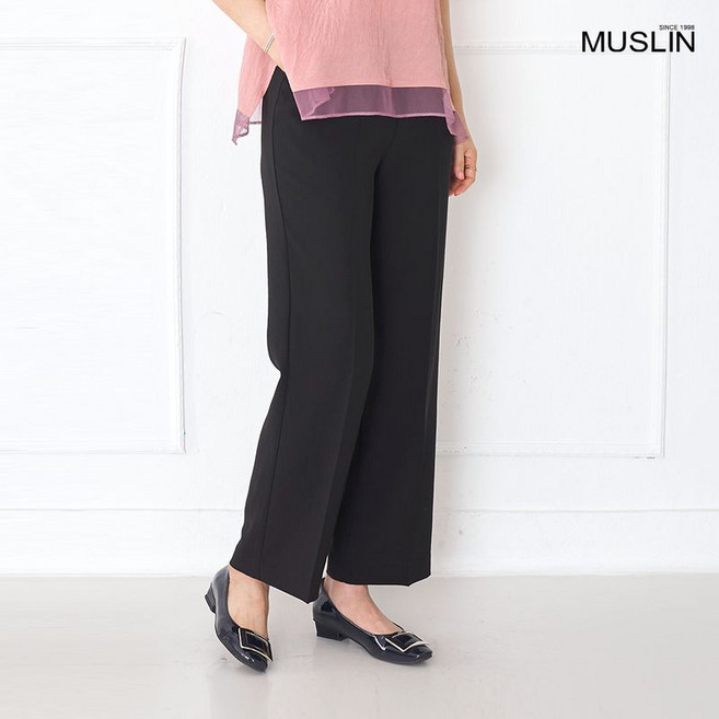 모슬린 엄마옷 데일리 와이드 밴딩팬츠 MQG125930 마담 미시 중년여성 빅사이즈 할머니옷 50대 60대 70대