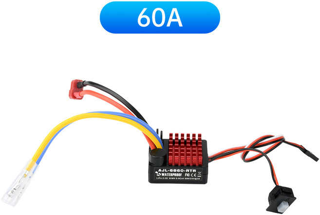 60A ESC 브러시 전자 속도 컨트롤러 1/10 RC 등산 차량 추적 선박 SCX10 TRX4 D90 MST CFX EX86100에 적합, 01 60A, 1개