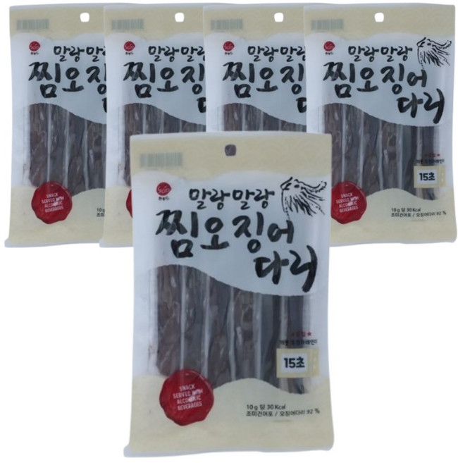 말랑말랑 찜오징어다리, 5개, 30g