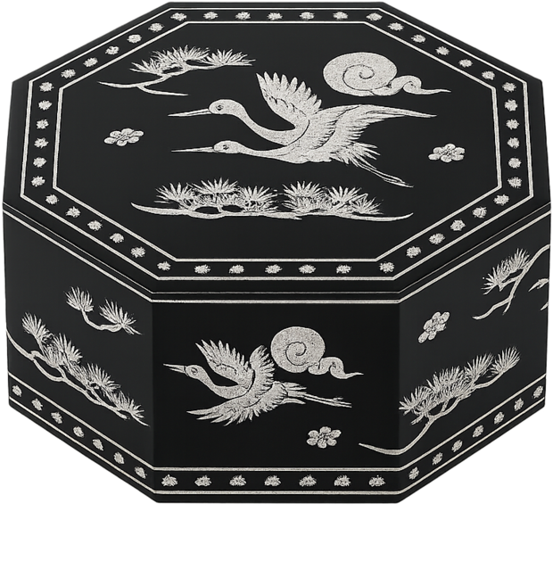 잇츠K 전통 상자 선물 답례 포장박스, 10개, 송학자개 팔각