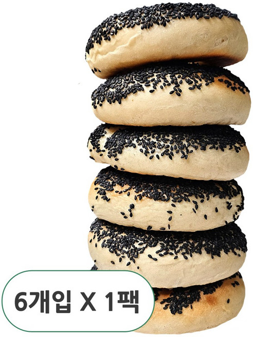 DALDA 검은깨 베이글 당일생산 수제베이글, 110g, 6개