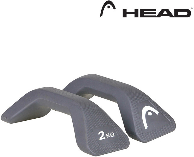 HEAD 헤드 푸쉬업바 아령 세트 2kg x 2개입 (그레이), 그레이