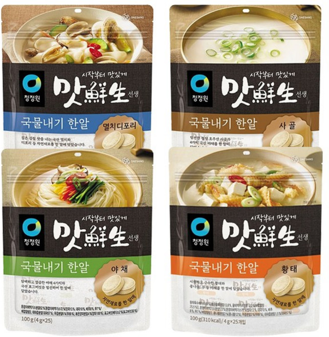 청정원 맛선생 해통령 멸치 사골 야채 황태 디포리 국물내기 육수 한알 링, 1개