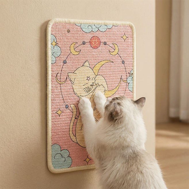 마술사 부착형 사이잘삼 고양이 스크래쳐 가구 벽지 보호, 1개, 스타일B