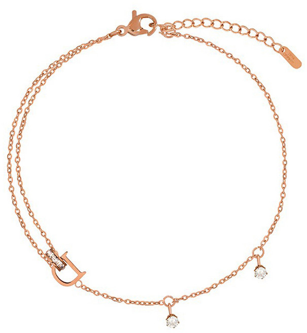 시르겜스 14k 도금 일상 큐빅 D자 패션 여성 팔찌 XDSL-1