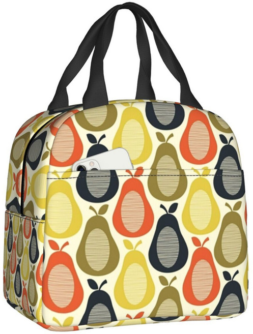 미니 보냉백 보냉가방 도시락가방 쿨러백 보온보냉가방 아이스박스 보냉가방아이스가방 맞춤형 꽃줄기 Orla Kiely 패턴 런치백 여성 보온 런치박스, 5, 1개