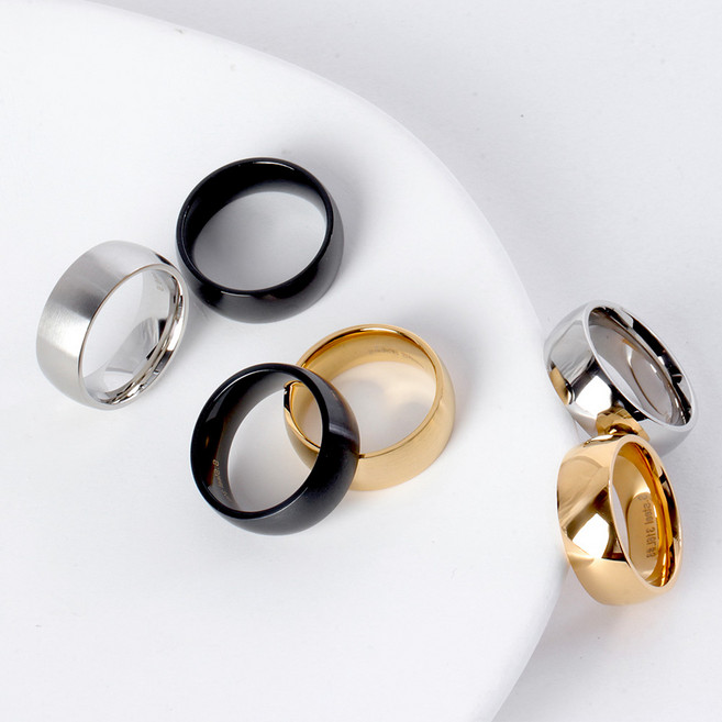 VARAM 써지컬반지 8mm 볼륨 와이드 가락지 라운드반지 유광 무광 볼드한반지