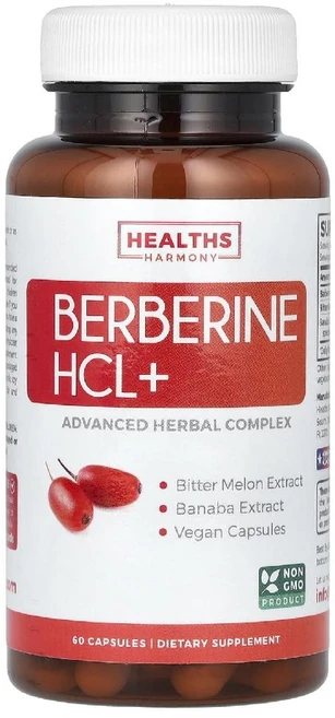 헬스하모니 베르베린 HCL Berberine HCL 캡슐 60정, 헬스 하모니 베르베린 HCL 캡슐 60정 미국내수용, 1개 - 쿠팡