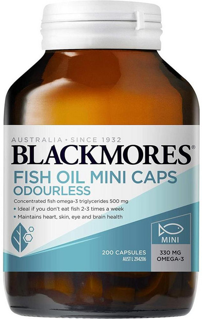 Blackmores 일본직구 블랙모레스 피시 오일 미니 캡슐 200개 해외 직배송, 1개