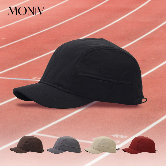 모니브 메쉬 러닝 모자 스포츠 캡, 블랙, 1개