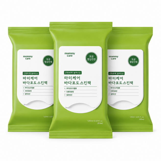 (정품)mommy care 마미케어 바다포도 스킨팩 바다포도팩, 3개