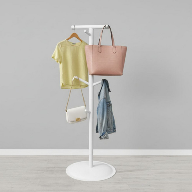 세오나 튼튼한 가방걸이 스탠드행거 사무실가방걸이, 화이트