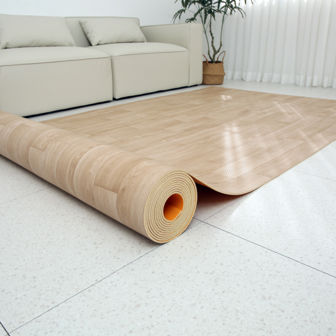 셀프 잘라쓰는 두꺼운 모노륨 바닥 장판 베란다 거실 롤 장판, 대리석