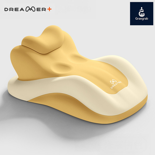 Graegrab 드리머(Dreamer) 다용도 멀티베개 엎드림베개 목 다리 허리쿠션 자세교정 수면템 위산역류방지 디스크완화 (공식물구매대행), 미포함, 옐로우크림