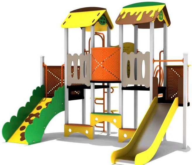 야외 유아용 PE 미끄럼틀 플라스틱 실외 놀이기구 대형, 1개, 브라이트옐로우