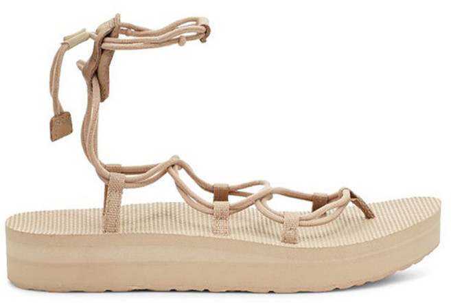 Teva Midform Infinity 女 運動涼鞋 厚底 羅馬織帶 時尚, 23 cm, 米