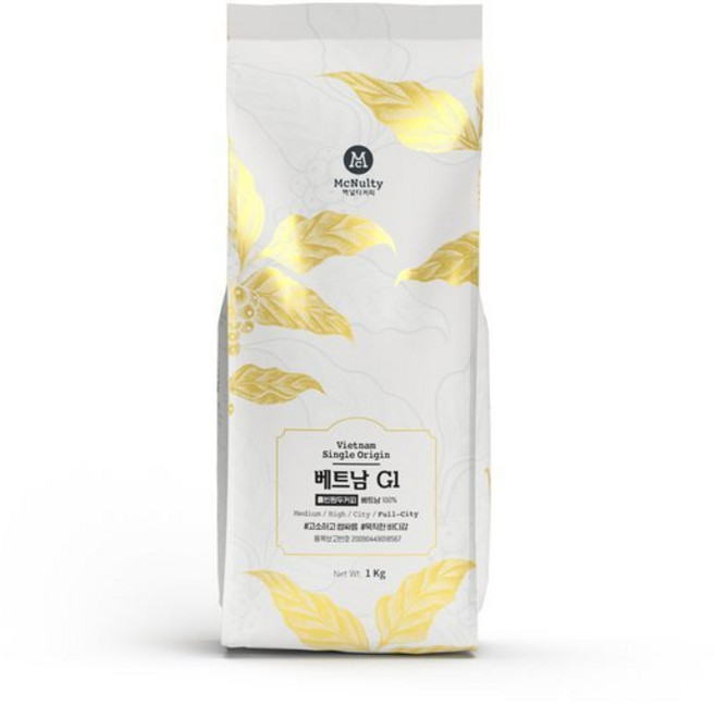 맥널티커피 베트남 G1 싱글오리진 커피 원두, 1kg, 1개