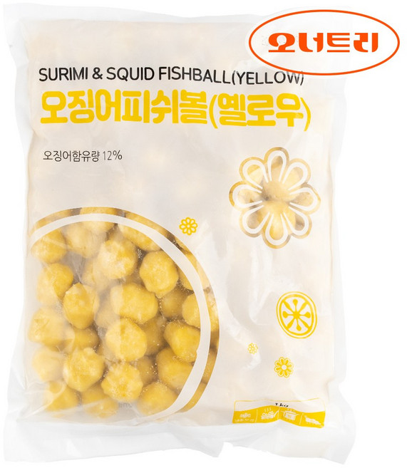 오너트리 오징어 피쉬볼 옐로우 1kg 어묵 조림 반찬 아이들 간식 가정용, 1개